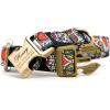 imagePersonalized Dog Collar with Name and Phone Number EngravedAdjustable Custom Puppy CollarOrganic Cotton Pet Collar for Small Medium Large Boy Girl DogsSugar Skull