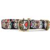 imagePersonalized Dog Collar with Name and Phone Number EngravedAdjustable Custom Puppy CollarOrganic Cotton Pet Collar for Small Medium Large Boy Girl DogsSugar Skull