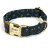 imagePersonalized Dog Collar with Name and Phone Number EngravedAdjustable Custom Puppy CollarOrganic Cotton Pet Collar for Small Medium Large Boy Girl DogsNautical