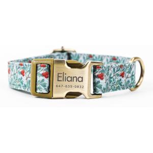 imagePersonalized Dog Collar with Name and Phone Number EngravedAdjustable Custom Puppy CollarOrganic Cotton Pet Collar for Small Medium Large Boy Girl DogsArbutus