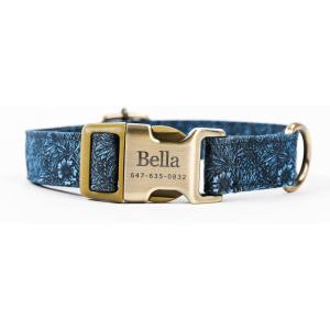 imagePersonalized Dog Collar with Name and Phone Number EngravedAdjustable Custom Puppy CollarOrganic Cotton Pet Collar for Small Medium Large Boy Girl DogsMarigold