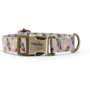 imagePersonalized Dog Collar with Name and Phone Number EngravedAdjustable Custom Puppy CollarOrganic Cotton Pet Collar for Small Medium Large Boy Girl DogsRocket