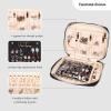 imageAngelinas Palace Large Jewelry Organizer Case Bridesmaid Gifts Vegan Leather Waterproof Travel Jewelry Storage Bag for Necklace Earring Bracelet Ringsoft pinkblack
