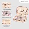 imageAngelinas Palace Large Jewelry Organizer Case Bridesmaid Gifts Vegan Leather Waterproof Travel Jewelry Storage Bag for Necklace Earring Bracelet Ringsoft pinkblossom wine