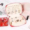 imageAngelinas Palace Large Jewelry Organizer Case Bridesmaid Gifts Vegan Leather Waterproof Travel Jewelry Storage Bag for Necklace Earring Bracelet Ringsoft pinklight red