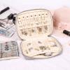 imageAngelinas Palace Large Jewelry Organizer Case Bridesmaid Gifts Vegan Leather Waterproof Travel Jewelry Storage Bag for Necklace Earring Bracelet Ringsoft pinkpearl grey