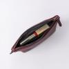 imageAngelinas Palace Personalized Vegan Leather Pencil Cosmetic BagEmbossed Name Makeup BagDurable Zipper Travel Make Up Organizer CaseBurgundy