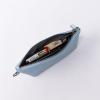 imageAngelinas Palace Personalized Vegan Leather Pencil Cosmetic BagEmbossed Name Makeup BagDurable Zipper Travel Make Up Organizer CasePearl Blue