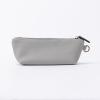 imageAngelinas Palace Personalized Vegan Leather Pencil Cosmetic BagEmbossed Name Makeup BagDurable Zipper Travel Make Up Organizer CasePearl Grey