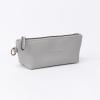 imageAngelinas Palace Personalized Vegan Leather Pencil Cosmetic BagEmbossed Name Makeup BagDurable Zipper Travel Make Up Organizer CasePearl Grey