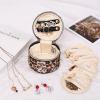 imageAngelinas Palace Round Jewelry Organizer Case Travel Bag Bridesmaid Gifts Silk Satin Box for Necklace Earring Bracelet Ringleopardleopard