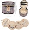 imageAngelinas Palace Round Jewelry Organizer Case Travel Bag Bridesmaid Gifts Silk Satin Box for Necklace Earring Bracelet Ringleopardmetallic silver