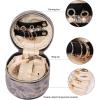imageAngelinas Palace Round Jewelry Organizer Case Travel Bag Bridesmaid Gifts Silk Satin Box for Necklace Earring Bracelet Ringleopardmetallic silver