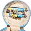 imageAngelinas Palace Round Jewelry Organizer Case Travel Bag Bridesmaid Gifts Vegan Leather Box for Necklace Earring Bracelet Ringblossom fuschiaBlossom blue