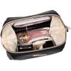 imageAngelinas Palace Vegan Leather Waterproof Travel Cosmetic Bag Toiletry Organizer Makeup Pouchesdark chambrayBlack