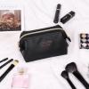 imageAngelinas Palace Vegan Leather Waterproof Travel Cosmetic Bag Toiletry Organizer Makeup Pouchesdark chambrayBlack