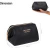 imageAngelinas Palace Vegan Leather Waterproof Travel Cosmetic Bag Toiletry Organizer Makeup Pouchesdark chambrayBlack