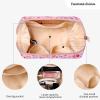 imageAngelinas Palace Vegan Leather Waterproof Travel Cosmetic Bag Toiletry Organizer Makeup Pouchesdark chambrayBlossom pink