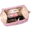 imageAngelinas Palace Vegan Leather Waterproof Travel Cosmetic Bag Toiletry Organizer Makeup Pouchesdark chambrayBlossom pink