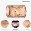 imageAngelinas Palace Vegan Leather Waterproof Travel Cosmetic Bag Toiletry Organizer Makeup Pouchesdark chambrayBlossom tan