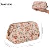imageAngelinas Palace Vegan Leather Waterproof Travel Cosmetic Bag Toiletry Organizer Makeup Pouchesdark chambrayBlossom tan