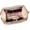 imageAngelinas Palace Vegan Leather Waterproof Travel Cosmetic Bag Toiletry Organizer Makeup Pouchesdark chambrayBlossom tan