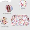 imageAngelinas Palace Vegan Leather Waterproof Travel Cosmetic Bag Toiletry Organizer Makeup Pouchesdark chambrayBlossom wine