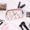 imageAngelinas Palace Vegan Leather Waterproof Travel Cosmetic Bag Toiletry Organizer Makeup Pouchesdark chambrayBlossom wine