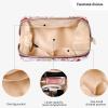 imageAngelinas Palace Vegan Leather Waterproof Travel Cosmetic Bag Toiletry Organizer Makeup Pouchesdark chambrayBlossom wine