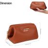 imageAngelinas Palace Vegan Leather Waterproof Travel Cosmetic Bag Toiletry Organizer Makeup Pouchesdark chambrayBran