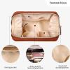 imageAngelinas Palace Vegan Leather Waterproof Travel Cosmetic Bag Toiletry Organizer Makeup Pouchesdark chambrayBran
