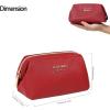 imageAngelinas Palace Vegan Leather Waterproof Travel Cosmetic Bag Toiletry Organizer Makeup Pouchesdark chambrayBrandy