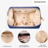 imageAngelinas Palace Vegan Leather Waterproof Travel Cosmetic Bag Toiletry Organizer Makeup Pouchesdark chambrayDark chambray
