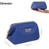 imageAngelinas Palace Vegan Leather Waterproof Travel Cosmetic Bag Toiletry Organizer Makeup Pouchesdark chambrayDark chambray