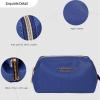 imageAngelinas Palace Vegan Leather Waterproof Travel Cosmetic Bag Toiletry Organizer Makeup Pouchesdark chambrayDark chambray