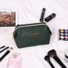 imageAngelinas Palace Vegan Leather Waterproof Travel Cosmetic Bag Toiletry Organizer Makeup Pouchesdark chambrayDeep evergreen