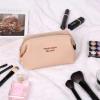 imageAngelinas Palace Vegan Leather Waterproof Travel Cosmetic Bag Toiletry Organizer Makeup Pouchesdark chambrayLight fawn