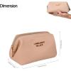 imageAngelinas Palace Vegan Leather Waterproof Travel Cosmetic Bag Toiletry Organizer Makeup Pouchesdark chambrayLight fawn