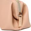 imageAngelinas Palace Vegan Leather Waterproof Travel Cosmetic Bag Toiletry Organizer Makeup Pouchesdark chambrayLight fawn