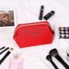 imageAngelinas Palace Vegan Leather Waterproof Travel Cosmetic Bag Toiletry Organizer Makeup Pouchesdark chambrayLight red