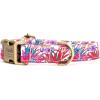 imagePersonalized Dog Collar with Name and Phone Number EngravedAdjustable Custom Puppy CollarOrganic Cotton Pet Collar for Small Medium Large Boy Girl DogsBlooms