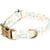 imagePersonalized Dog Collar with Name and Phone Number EngravedAdjustable Custom Puppy CollarOrganic Cotton Pet Collar for Small Medium Large Boy Girl DogsVintage Rose Blue
