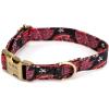 imagePersonalized Dog Collar with Name and Phone Number EngravedAdjustable Custom Puppy CollarOrganic Cotton Pet Collar for Small Medium Large Boy Girl DogsRed Pomegranate