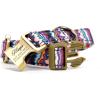 imagePersonalized Dog Collar with Name and Phone Number EngravedAdjustable Custom Puppy CollarOrganic Cotton Pet Collar for Small Medium Large Boy Girl DogsStripes ethnic