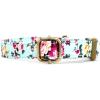 imagePersonalized Dog Collar with Name and Phone Number EngravedAdjustable Custom Puppy CollarOrganic Cotton Pet Collar for Small Medium Large Boy Girl DogsBouquet Blue