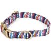 imagePersonalized Dog Collar with Name and Phone Number EngravedAdjustable Custom Puppy CollarOrganic Cotton Pet Collar for Small Medium Large Boy Girl DogsStripes ethnic
