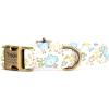 imagePersonalized Dog Collar with Name and Phone Number EngravedAdjustable Custom Puppy CollarOrganic Cotton Pet Collar for Small Medium Large Boy Girl DogsVintage Rose Blue