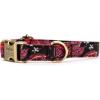 imagePersonalized Dog Collar with Name and Phone Number EngravedAdjustable Custom Puppy CollarOrganic Cotton Pet Collar for Small Medium Large Boy Girl DogsRed Pomegranate