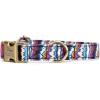 imagePersonalized Dog Collar with Name and Phone Number EngravedAdjustable Custom Puppy CollarOrganic Cotton Pet Collar for Small Medium Large Boy Girl DogsStripes ethnic