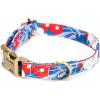 imagePersonalized Dog Collar with Name and Phone Number EngravedAdjustable Custom Puppy CollarOrganic Cotton Pet Collar for Small Medium Large Boy Girl DogsRhododendron